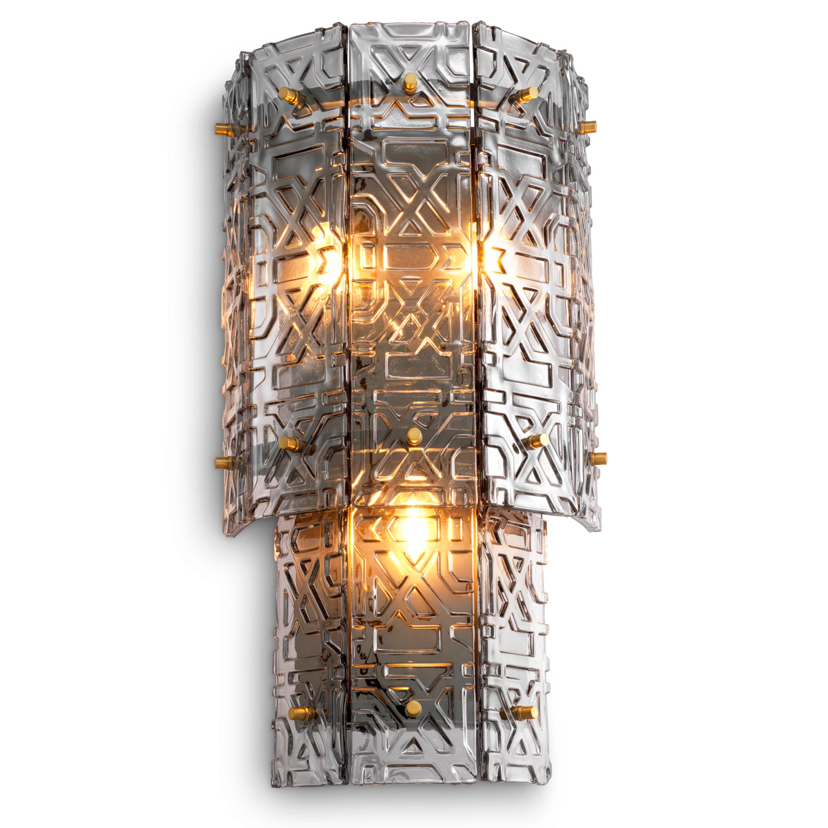 Lampa ścienna Georgette, wykończenie bronze, jasnodymione szkło