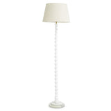 Lampa podłogowa Massimo, wykończenie biały fortepian, z abażurem