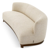 Sofa Stelvio, wykończenie orzechowe, tkanina szenilowa Winslow, beż