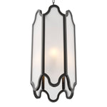 Lampa wisząca Rockefeller, wykończenie brązowe z połyskiem, białe szkło