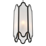 Lampa wisząca Rockefeller, wykończenie brązowe z połyskiem, białe szkło