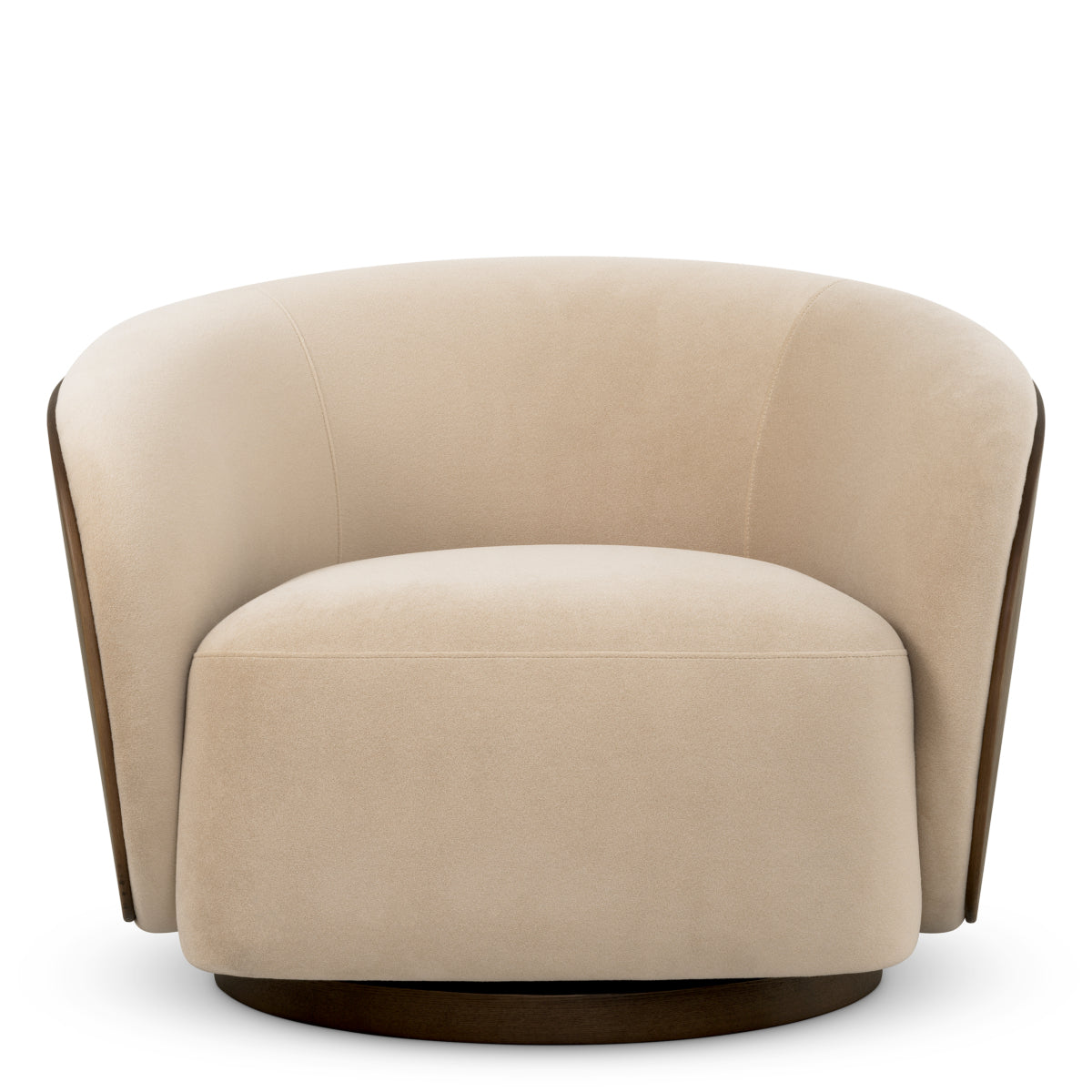 Fotel obrotowy Camerota, wykończenie walnut, sabino beige