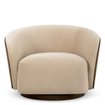 Fotel obrotowy Camerota, wykończenie walnut, sabino beige