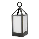 Lampa ogrodowa Riserva S, wykończenie brązowe z połyskiem, białe szkło