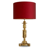 Lampa stołowa Francis, wykończenie złoto antyczne, z abażurem
