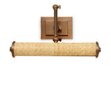 Lampa ścienna Luca S, rattan, wykończenie mosiądz antyczny