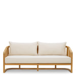 Sofa ogrodowa Aruba, naturalne drewno tekowe, w zestawie poduszki z płótna Sunbrella