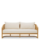 Sofa ogrodowa Aruba, naturalne drewno tekowe, w zestawie poduszki z płótna Sunbrella