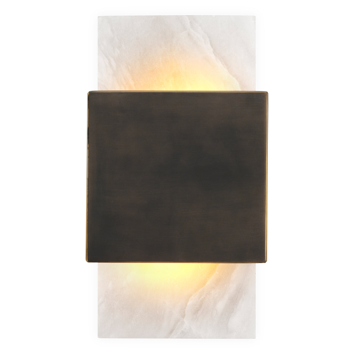 Lampa ścienna Mantova, wykończenie bronze highlight, alabaster