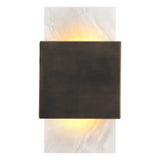 Lampa ścienna Mantova, wykończenie bronze highlight, alabaster