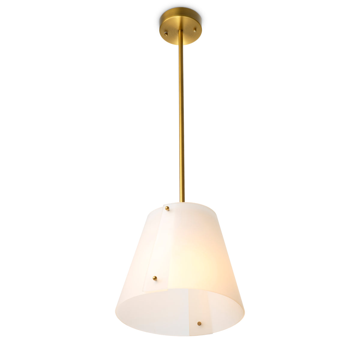 Lampa wisząca Trianon, wykończenie mosiądz antyczny, białe szkło