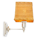 Lampa ścienna Lexington Single, wykończenie niklowe, z abażurem rattanowym
