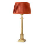 Lampa stołowa Cologne S antique brass finish incl pleated orange shade