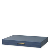 Backgammon South Shore, zestaw prezentowy, blue leather, orange suede