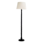 Lampa podłogowa Massimo, wykończenie czarny fortepian, z abażurem