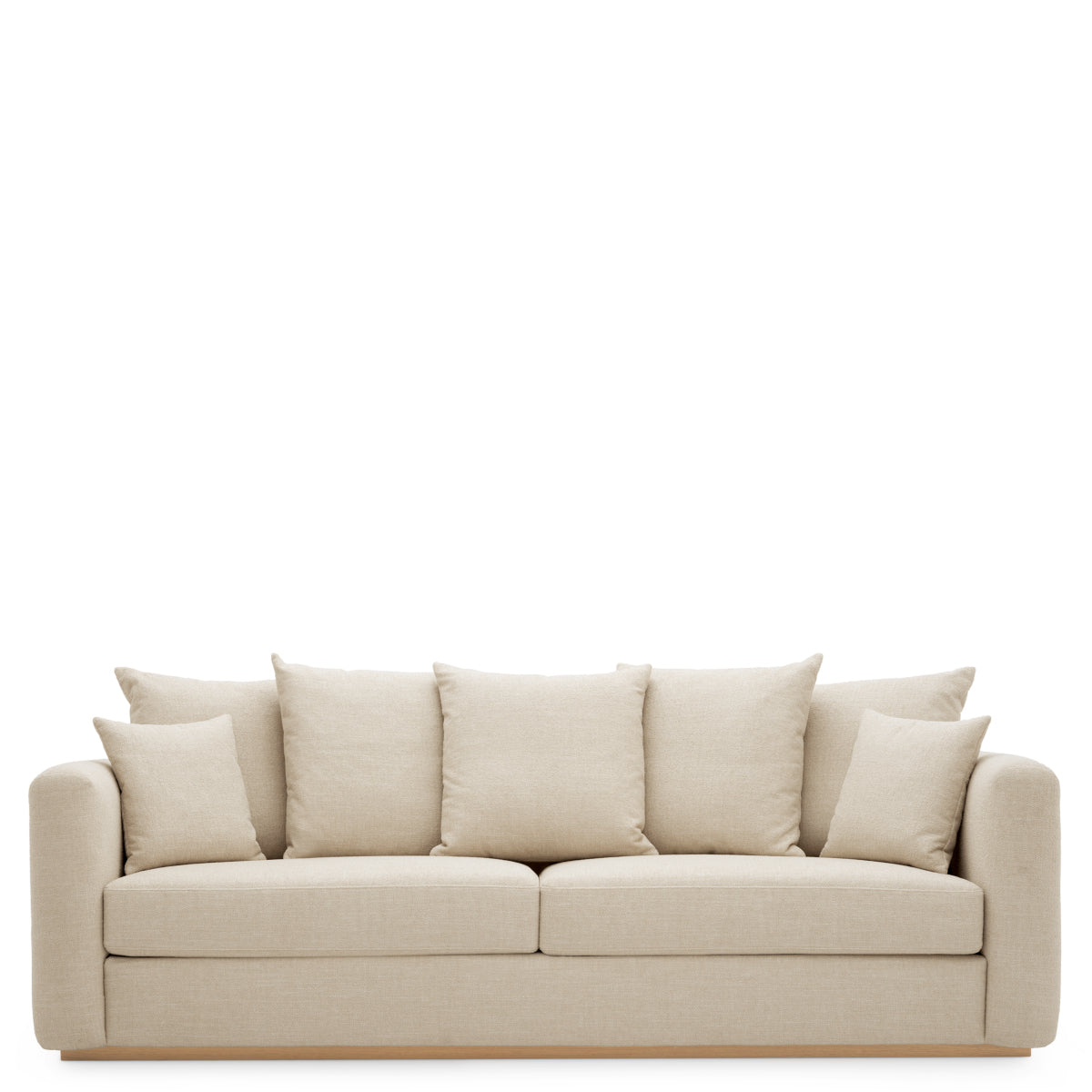 Sofa Amadeo, naturalna okleina dębowa, tkanina Renato ecru