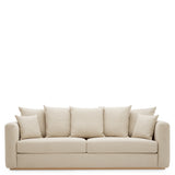 Sofa Amadeo, naturalna okleina dębowa, tkanina Renato ecru