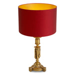 Lampa stołowa Francis, wykończenie złoto antyczne, z abażurem