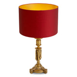 Lampa stołowa Francis, wykończenie złoto antyczne, z abażurem