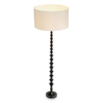 Lampa podłogowa Arabella, wykończenie czarny fortepian, z abażurem