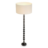 Lampa podłogowa Arabella, wykończenie czarny fortepian, z abażurem
