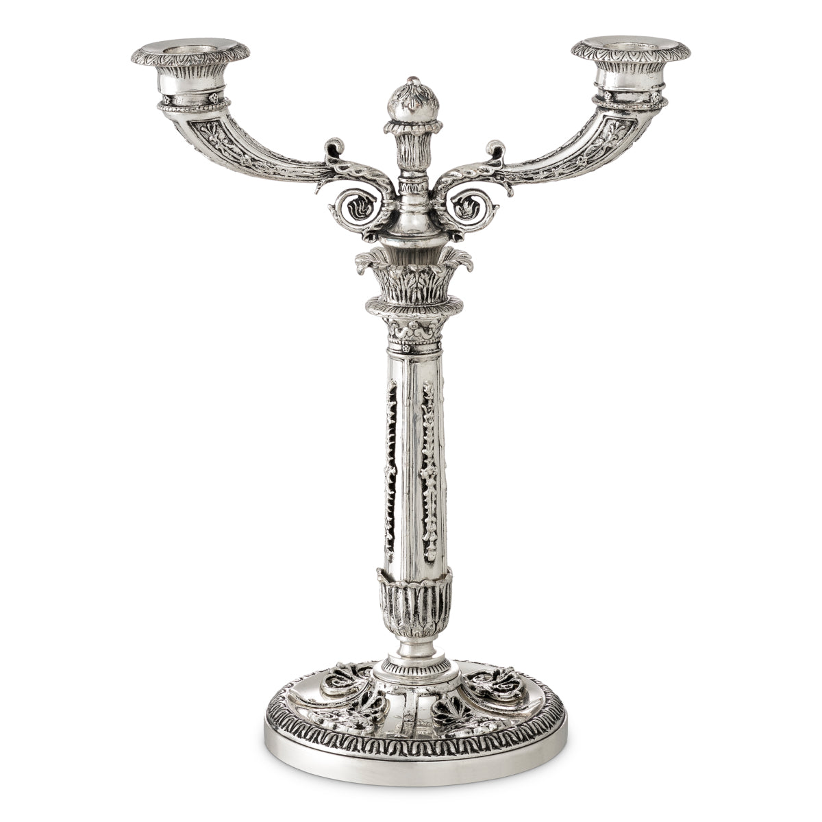 Świecznik Whitney, wykończenie antique silver