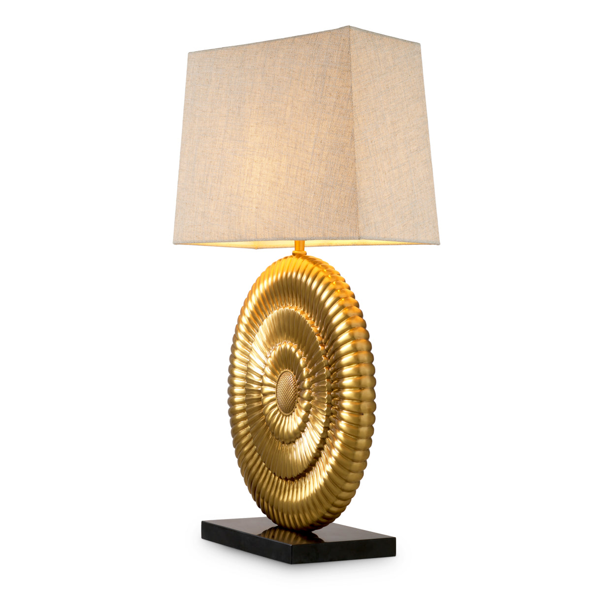 Lampa stołowa Ramble, wykończenie w stylu antycznego złota, w zestawie klosz