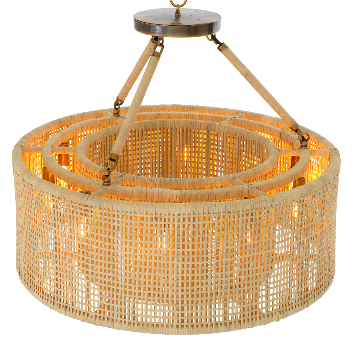Żyrandol Bernardi, naturalny rattan