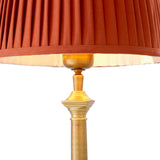 Lampa stołowa Cologne S antique brass finish incl pleated orange shade