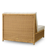 Modułowy fotel ogrodowy Hampton, sztuczny rattan, tkanina Saville, beż