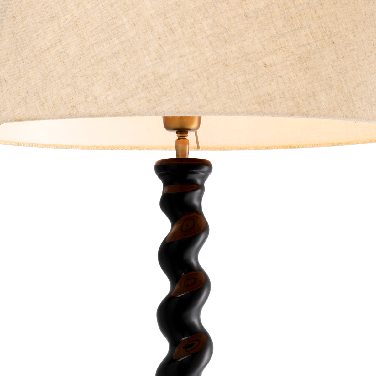 Lampa podłogowa Massimo, wykończenie czarny fortepian, z abażurem