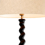 Lampa podłogowa Massimo, wykończenie czarny fortepian, z abażurem