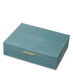 Pudełko dekoracyjne Menton L, faux blue shagreen