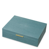 Pudełko dekoracyjne Menton L, faux blue shagreen