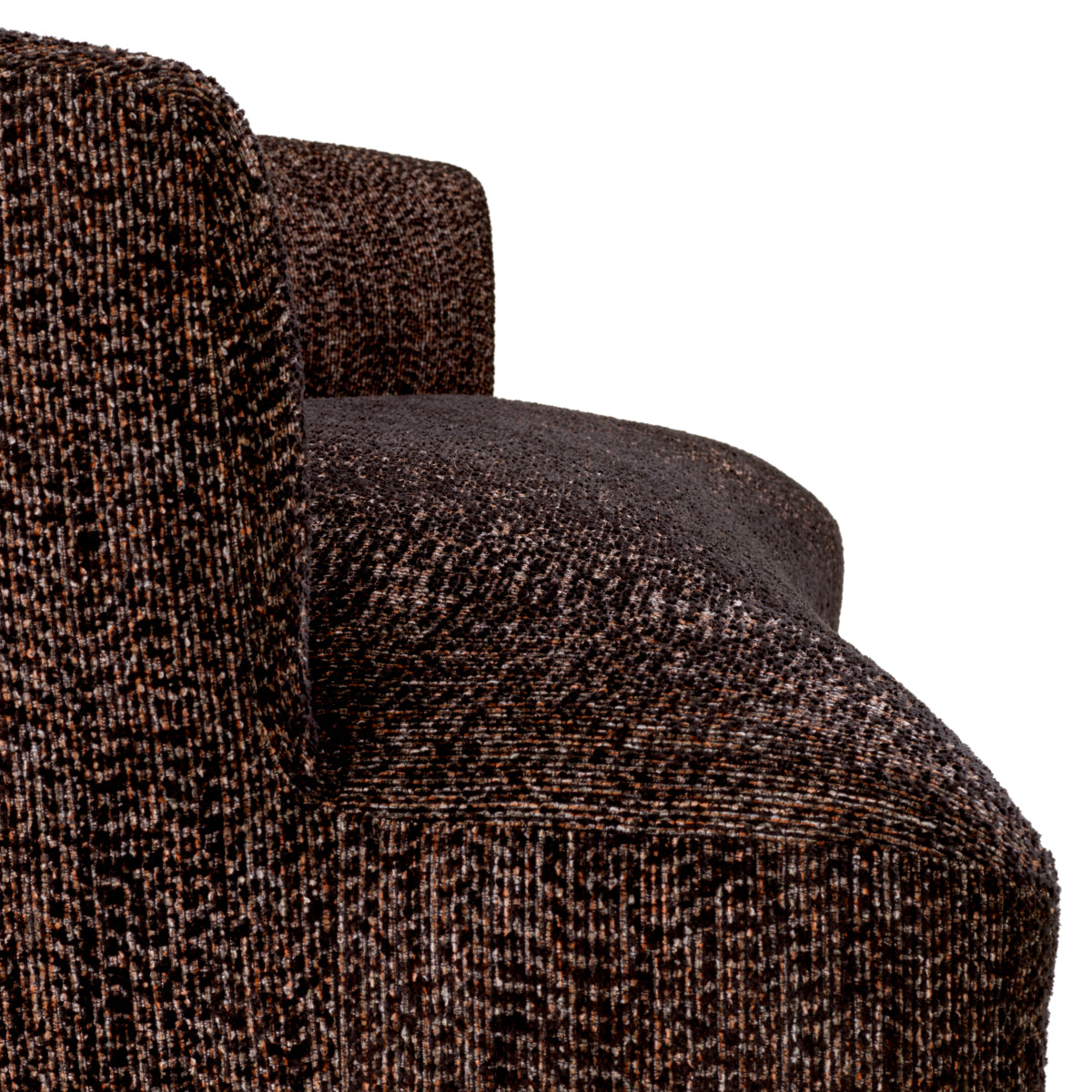 Sofa Stelvio, wykończenie walnut, norman bouclé black