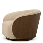 Fotel obrotowy Camerota, wykończenie walnut, sabino beige