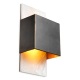 Lampa ścienna Mantova, wykończenie bronze highlight, alabaster