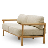 Sofa ogrodowa Ombria, naturalne drewno tekowe, tkanina Arden, naturalny