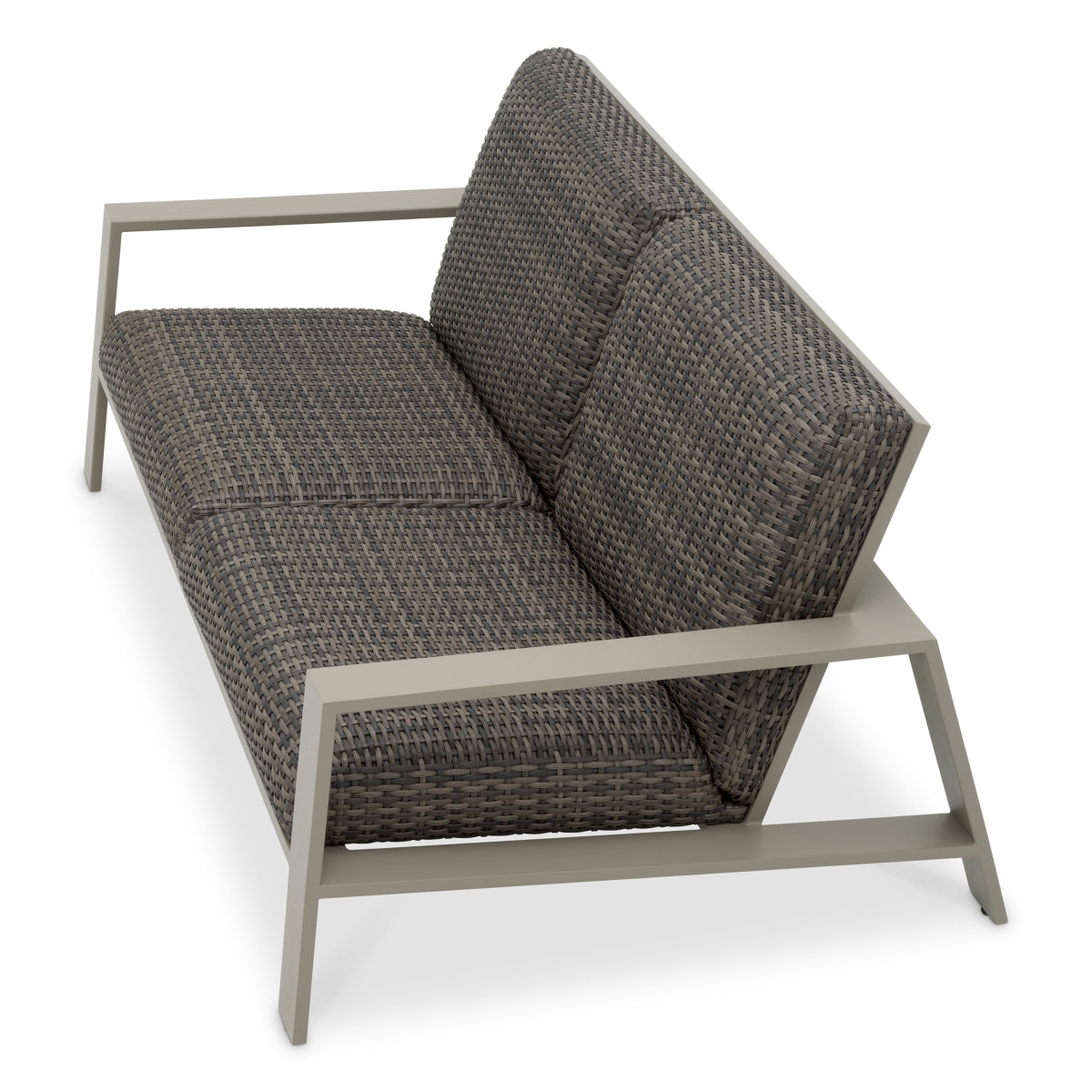 Sofa ogrodowa Belle Vue, szare wykończenie, szary sztuczny rattan