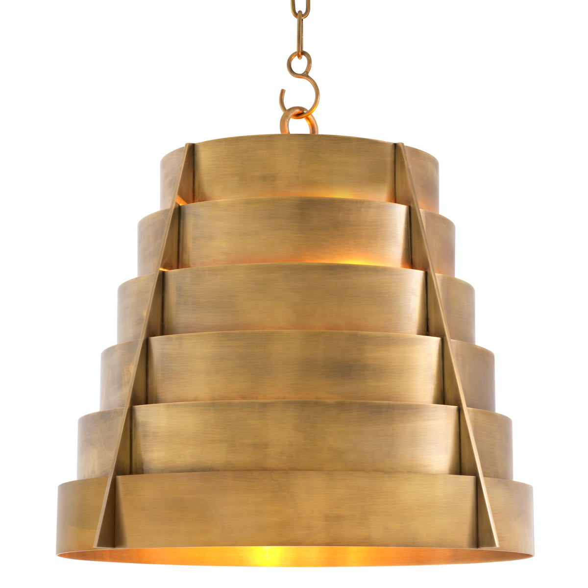 Lampa wisząca Fitzroy, wykończenie w stylu vintage mosiądzu