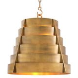 Lampa wisząca Fitzroy, wykończenie w stylu vintage mosiądzu