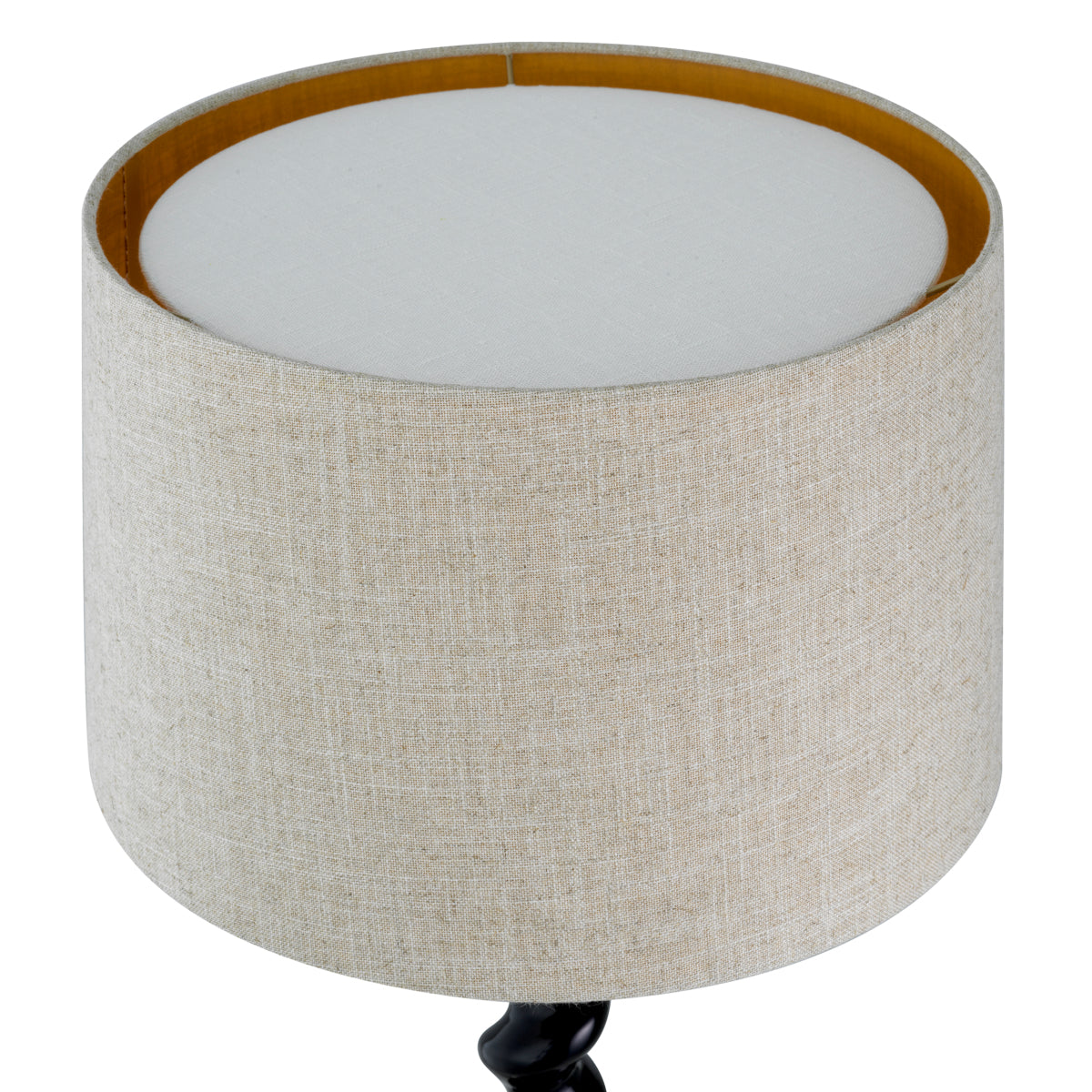 Lampa stołowa Massimo, wykończenie czarny fortepian, z abażurem
