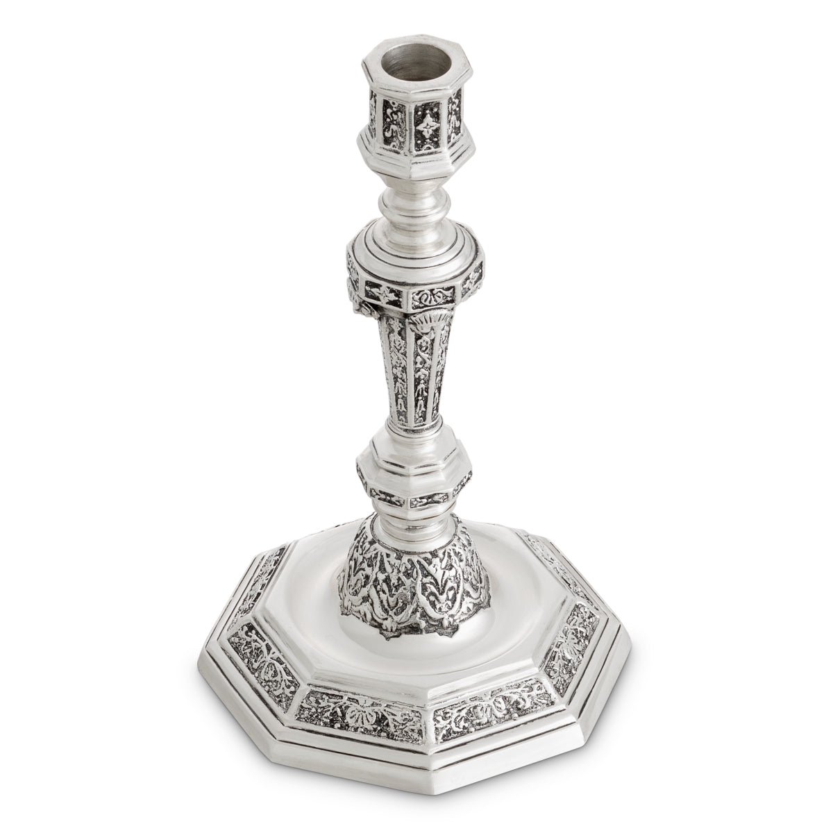 Świecznik Delavigne, wykończenie antique silver