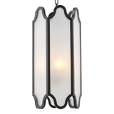 Lampa wisząca Rockefeller, wykończenie brązowe z połyskiem, białe szkło