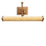 Lampa ścienna Luca L, rattan, wykończenie mosiądz antyczny