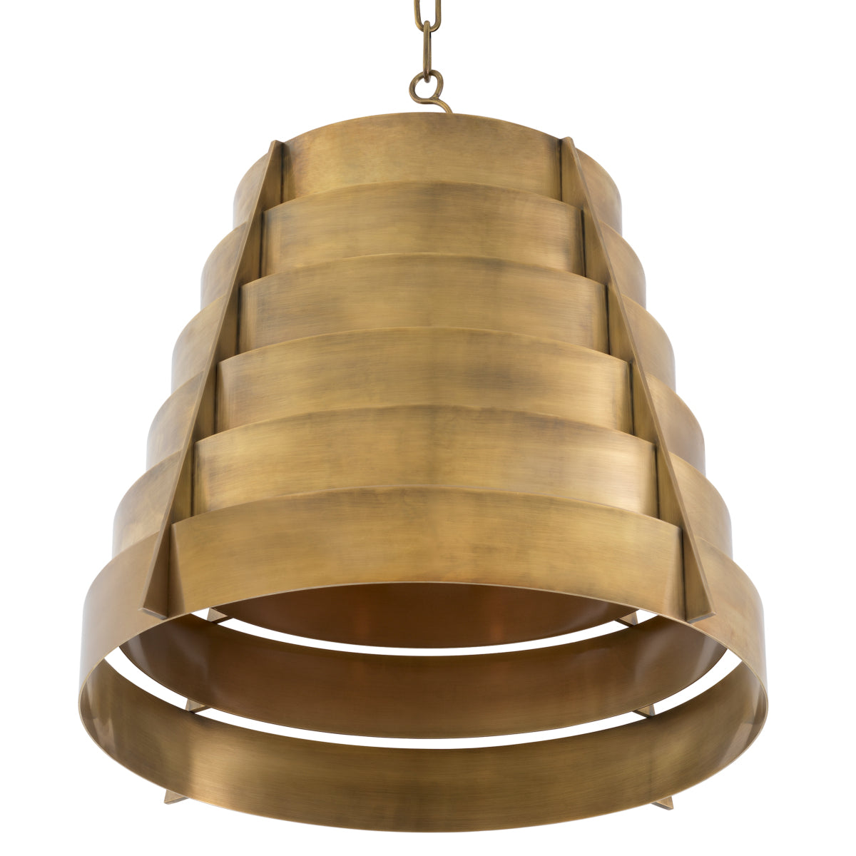 Lampa wisząca Fitzroy, wykończenie w stylu vintage mosiądzu