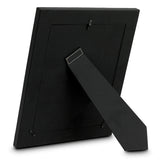 Ramki na zdjęcia Taos, black leather, natural rattan, komplet 2 szt.