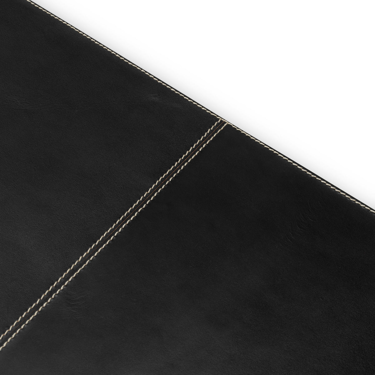 Podkładka na biurko Taos, black leather, natural rattan