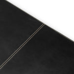 Podkładka na biurko Taos, black leather, natural rattan
