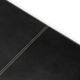 Podkładka na biurko Taos, black leather, natural rattan